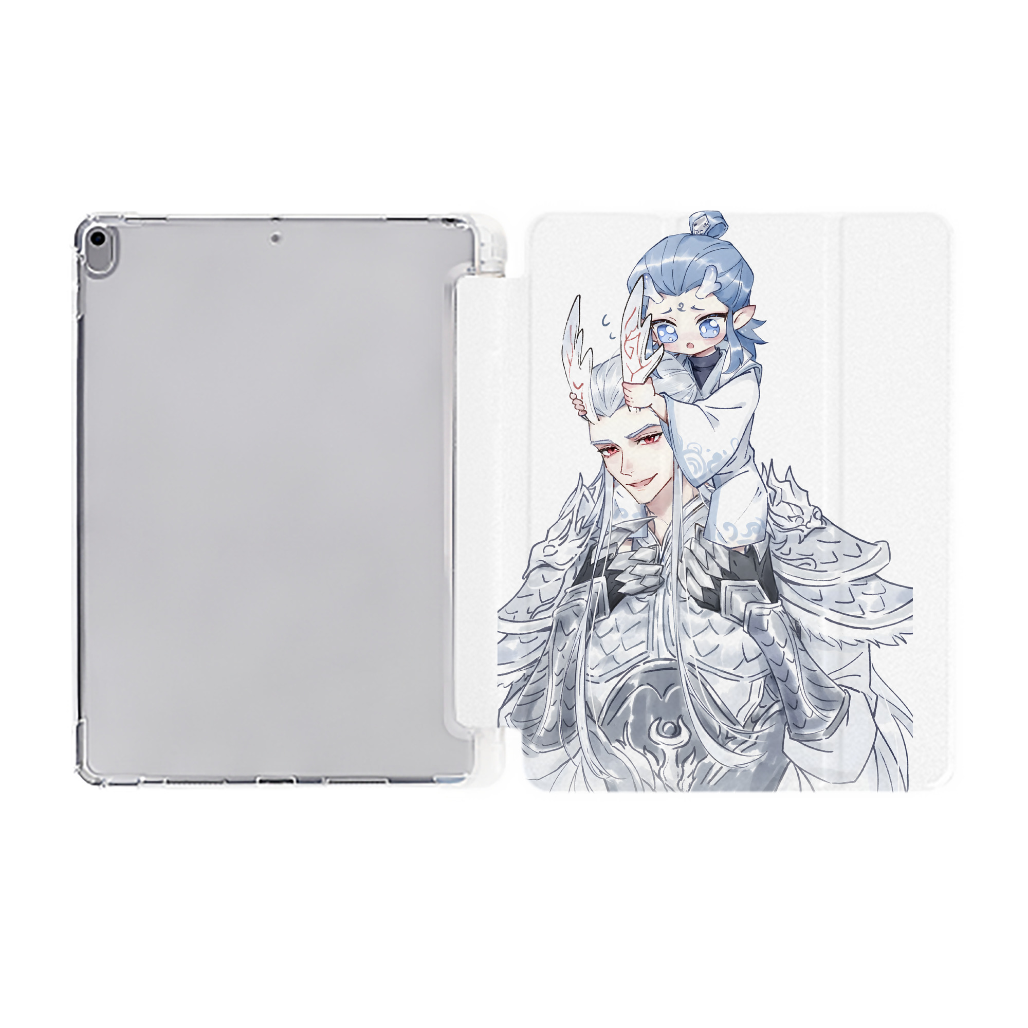 Ne Zha 2 ナタ 魔童の大暴れ IPad ケース ペン収納付き 三つ折りスタンド PUレザー×シリコン 対応機種9.5/10.5/10.9インチ